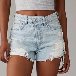 NEW Cello Acid Wash Asymmetrical Button Fly Jean Shorts Distressed XS